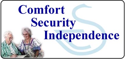 image of hands holding an older persons hands. There is also an image of a CSI volunteer assisting a client.